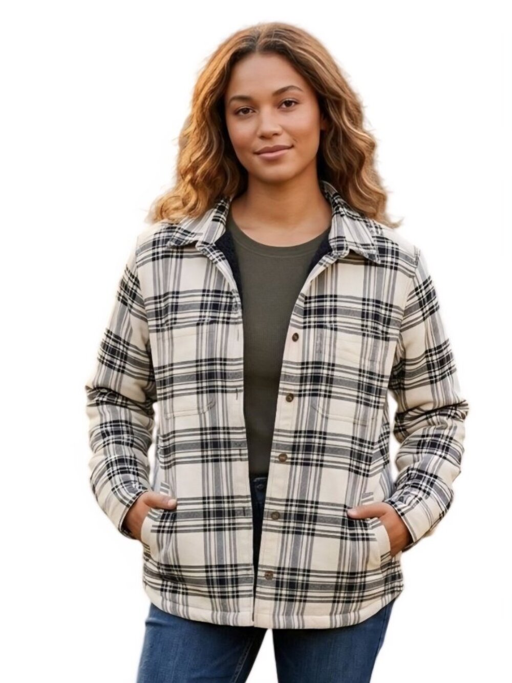 Carhartt Rugged Force Plaid Fleece Lined Shacket Workwear Pockets Size S
